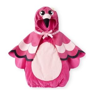 Pink Flamingo Costume Size 6/9 months Hooded Cape Bubble Vest